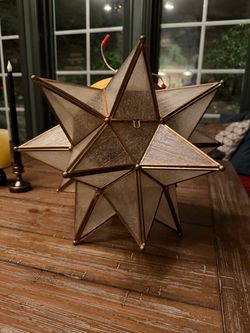 Star Glass and Brass Pendant Light