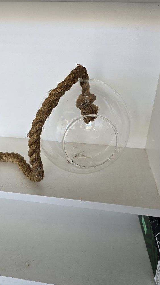 Hanging Globe Glass Terrarium 5"h.