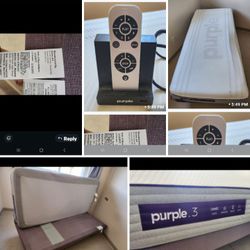 Adjustable PURPLE Twin Bed With Massager