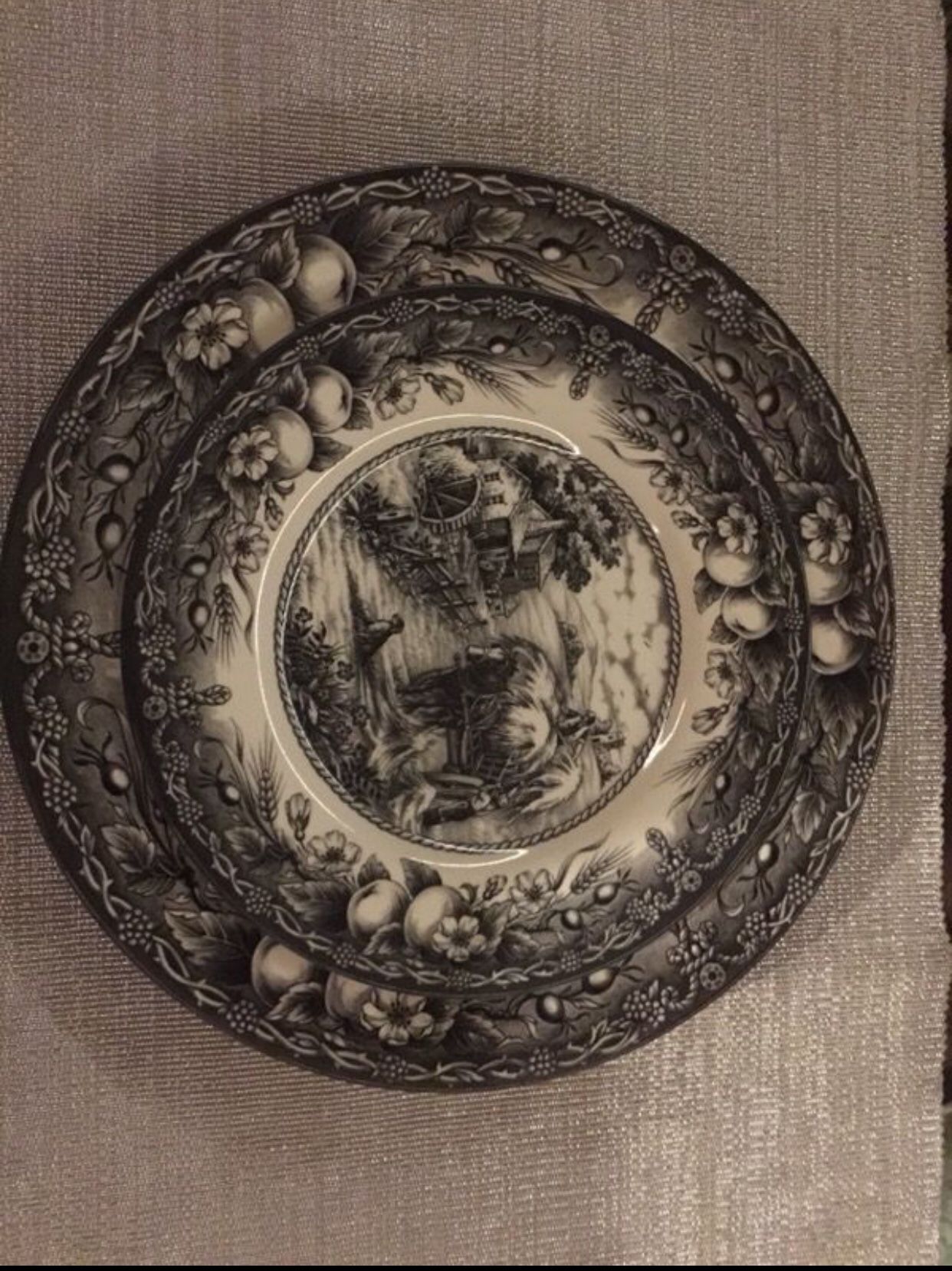 English Royal Stafford Earthenware Hayride plates