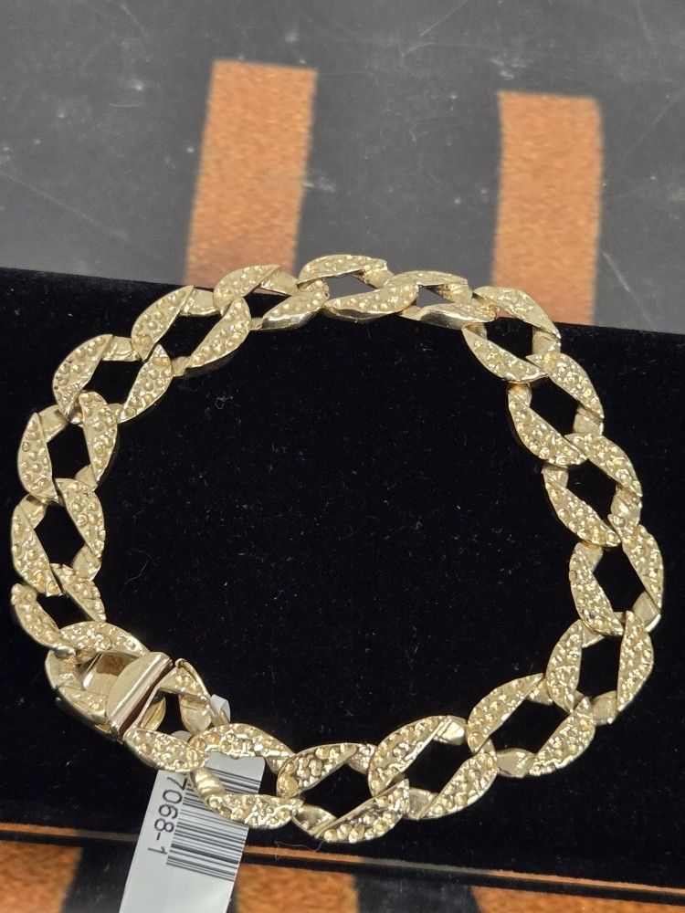 Nugget Style Cuban Bracelet 14kt