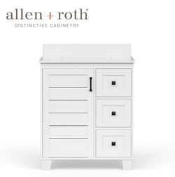 allen + roth Rigsby 30-in White Undermount Sink Bathroom Vanity with White Engineered Marble Top