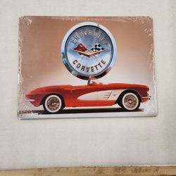 Chevy Corvette Muscle Car Classic Metal Sign 