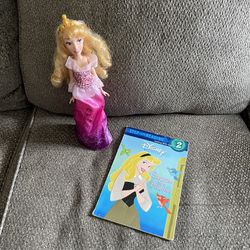 Disney sleeping beauty barbie doll with book