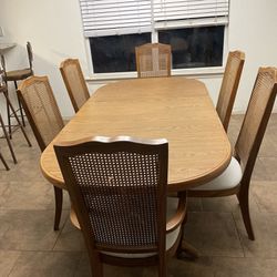Table And Six Chairs With Leaf