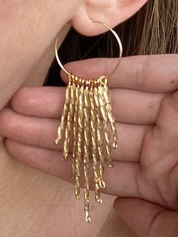 Beaded Earrings Golden Hoops