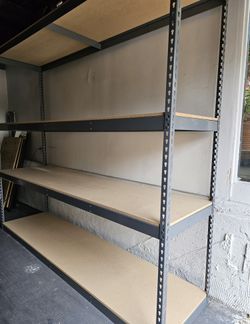Garage Shelving 96 in W x 24 in D Steel Rivet Rack 4 Tier Similar to Uline Stronger Than HomeDepot Lowes And Costco Delivery Available
