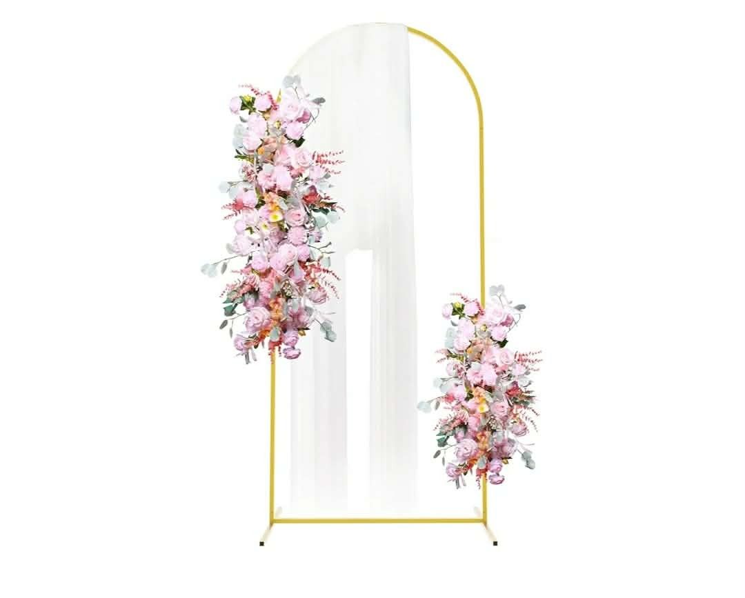 New Metal Arch Stand 6FT Gold Wedding Balloon Arched Backdrop Stand Square Arch Frame for Birthday Party Bridal Baby Shower Ceremony Decoration
