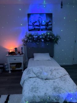 Twin bed frame and memory foam mattress