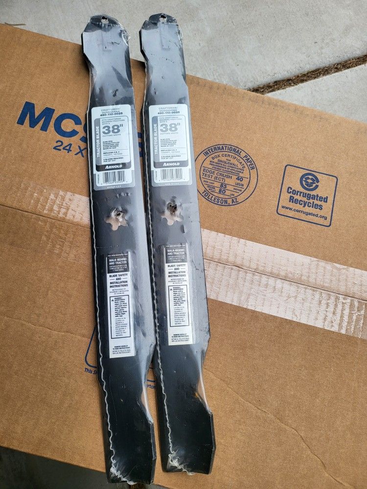TWO Arnold 38" Craftsman / Husqvarna Tractor Blade (490-110-0025) Replace 127842