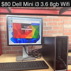 Dell Mini Inspiron Computer Desktop 8gb i3 3.60ghz 320gb Windows 11