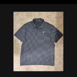 Adidas Golf Shirt Mens XL Gray Black Pattern Short Sleeve Performance Polo XLG