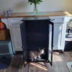 Bathroom Floor Cabinet (Black)