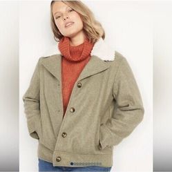 Old Navy Sherpa-Trim Jacket for Women, Medium