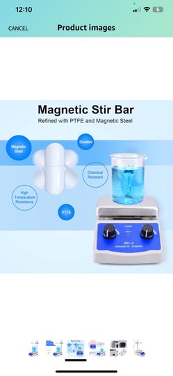 Slendor Magnetic Stirrer Hot Plate Mixer 1000ml Stirring Capacity 5 x 5 inch Max 520°F Hotplate and 100-2000 RPM Stirrer, Stirring Bar & Support Stand
