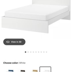 IKEA MALM Full Bed Frame – White (Like New) – $150