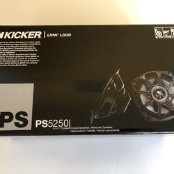 New KICKER PS5250 . Have 9 available MOTORCYCLE/CAR/TRUCK/BOAT/ATV 5.25" WEATHERPROOF 2-WAY SPEAKERS . $45 each firm