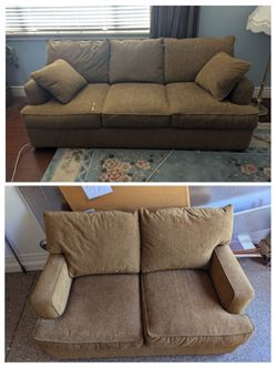 FAIRFIELD CHAIR Brown Sofa Love Seat Couch Set