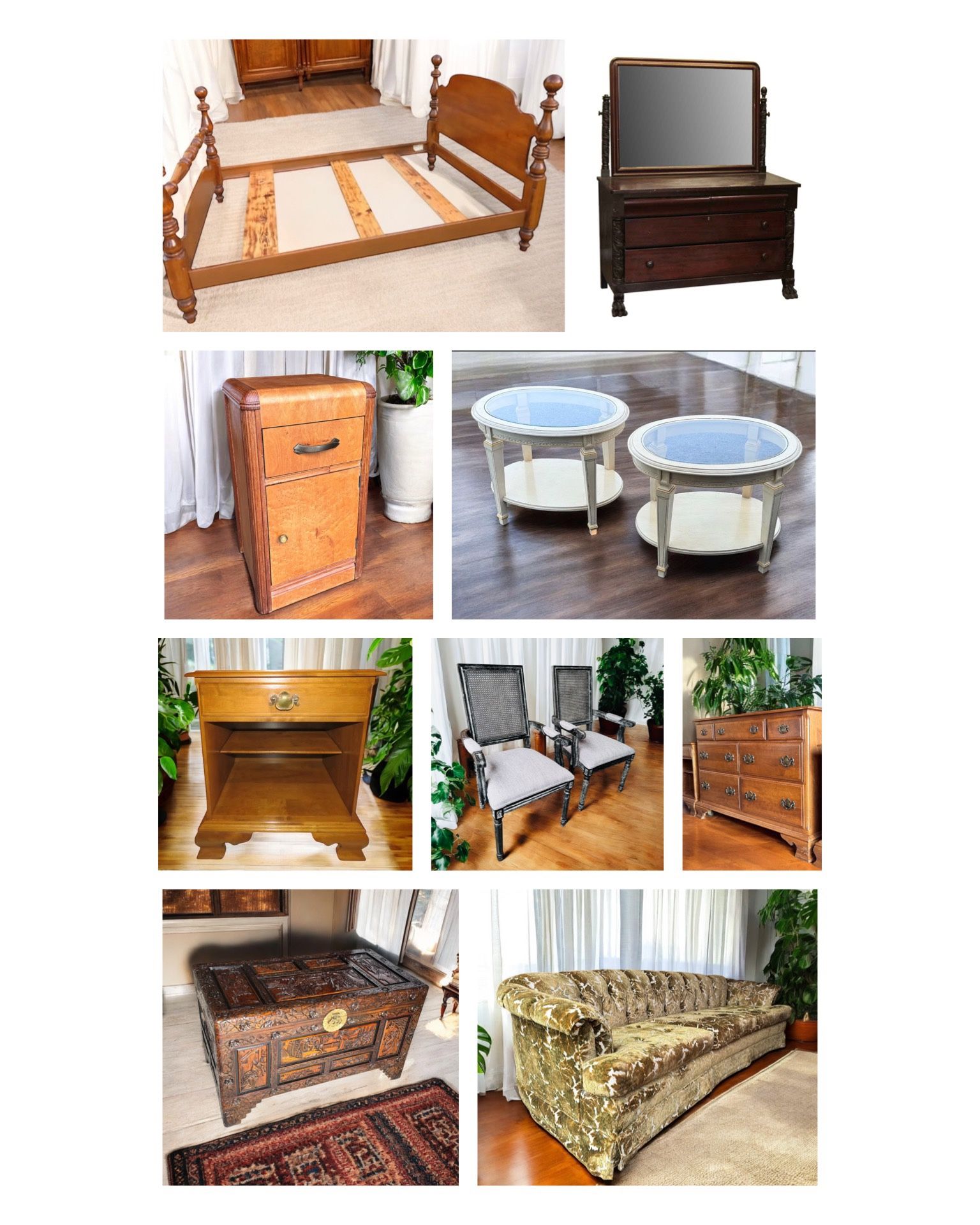 Vintage And Antique Furniture Bedroom Living room Dining