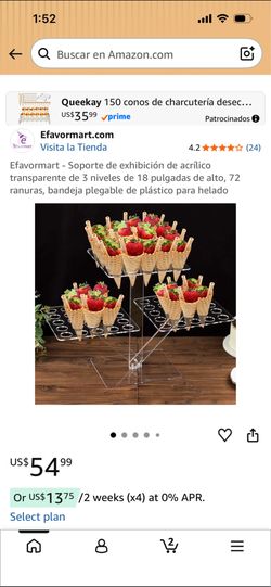 18" Tall Clear 3-Tier Acrylic 72-Slot Desset Display Stand