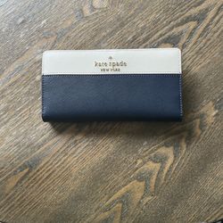 Kate Spade Wallet- Navy, Green, and White