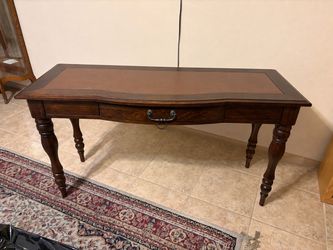 Dark Wood Writing Table with Drawer