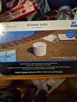 Mainstays brand new box 30 skimmer socks for pool