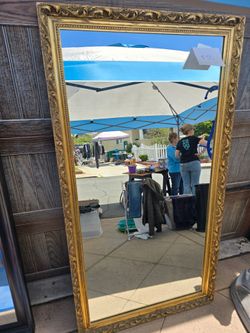 Full length gold leaf floor or hanging mirror