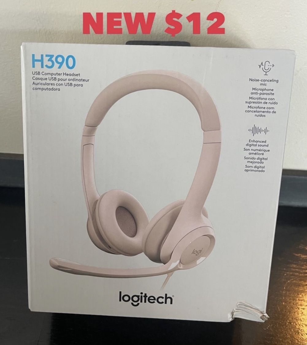 BRAND NEW Logitech H390 Gaming Headphones, Wired Headphones with Mic, USB Headset with Microphone for PC, Noise Cancelling Microphone for Video Meetin