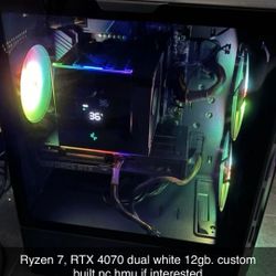 custom Pc with keyboard, mouse, headset, all cords
