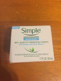 Simple skin quench sleeping cream