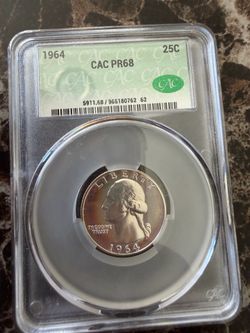 1964 CAC PR68 $25 c