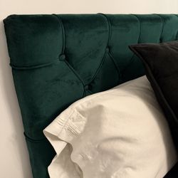 King Size Green Velvet Headboard