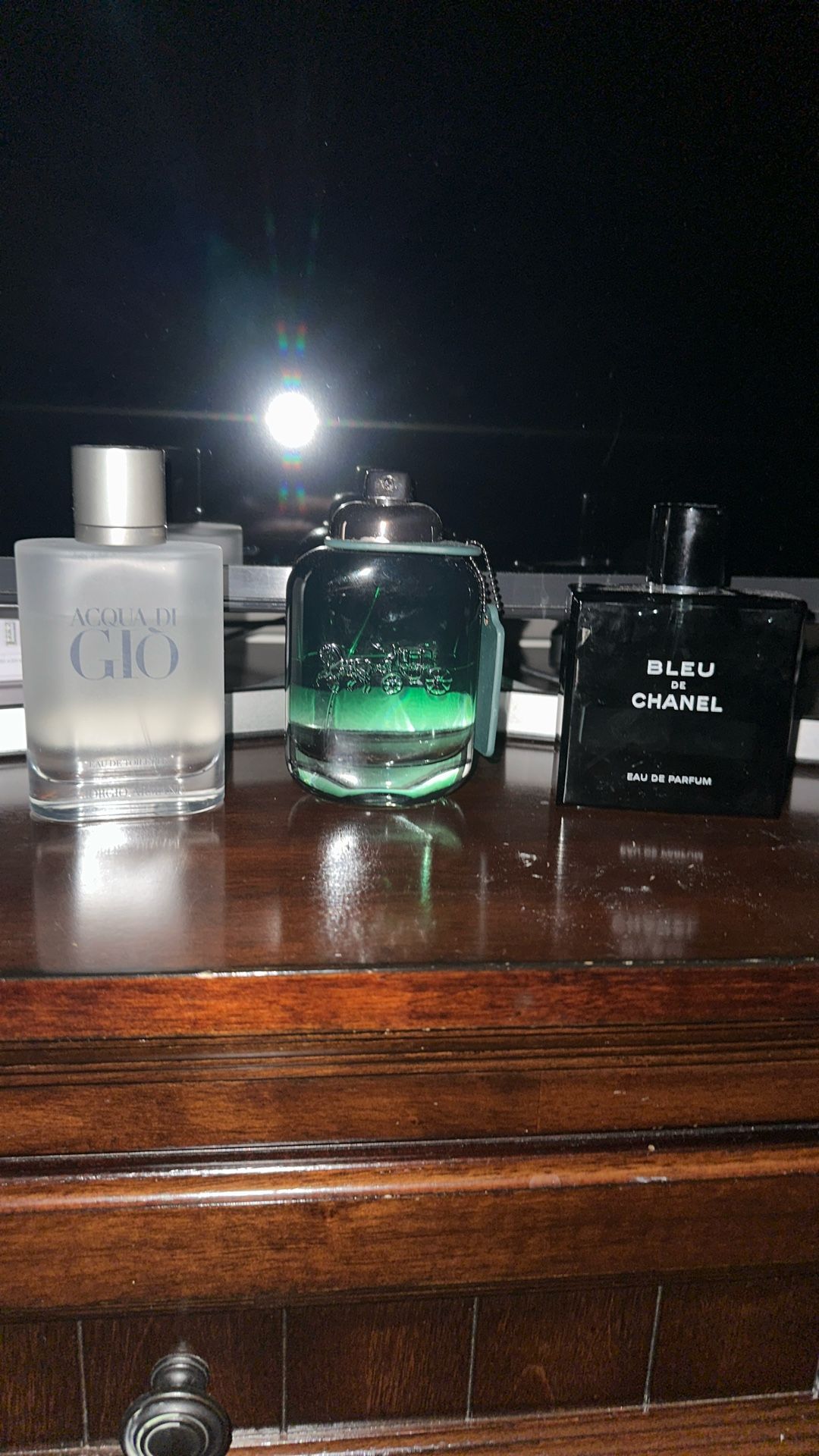 Bleu De Chanel Edp, Coach Green EDT, Aqua Di Gio EDT 