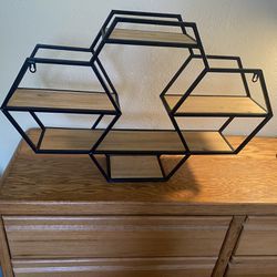 Wall Shelf/Hexagon Four-Tiered Metal Wall Shelf