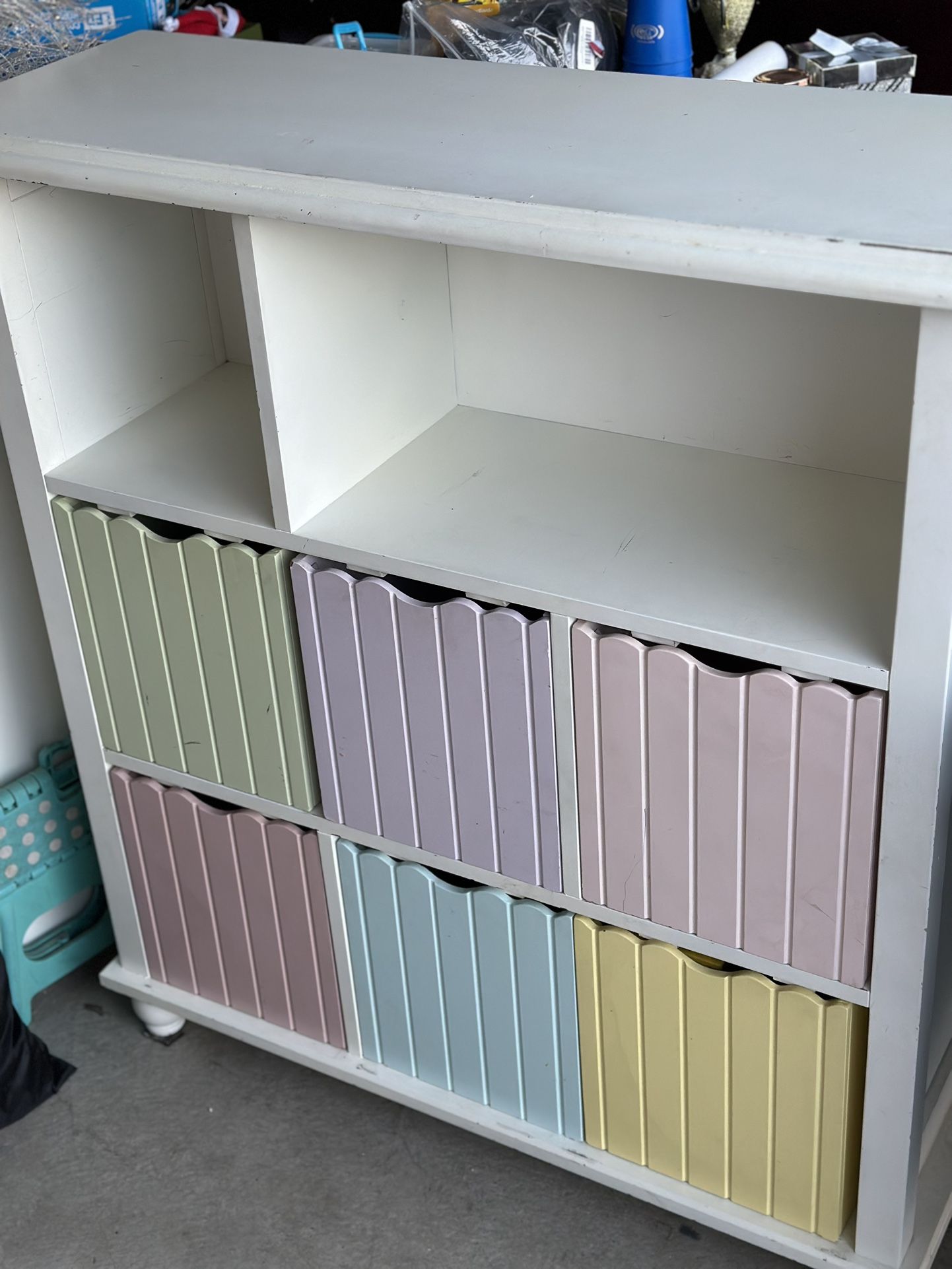 Solid Wood Cafe kids Cubby Toy Storage Furniture