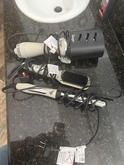 L’ange 3 Piece Hair Set - Blowout Brush Straightener Brush Curling Wand