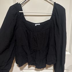 NEW long sleeve black top