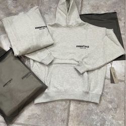 Essentials Hoodie Light Oatmeal sizes below!