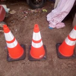 Safety Cones With 3 M Reflection Tape
