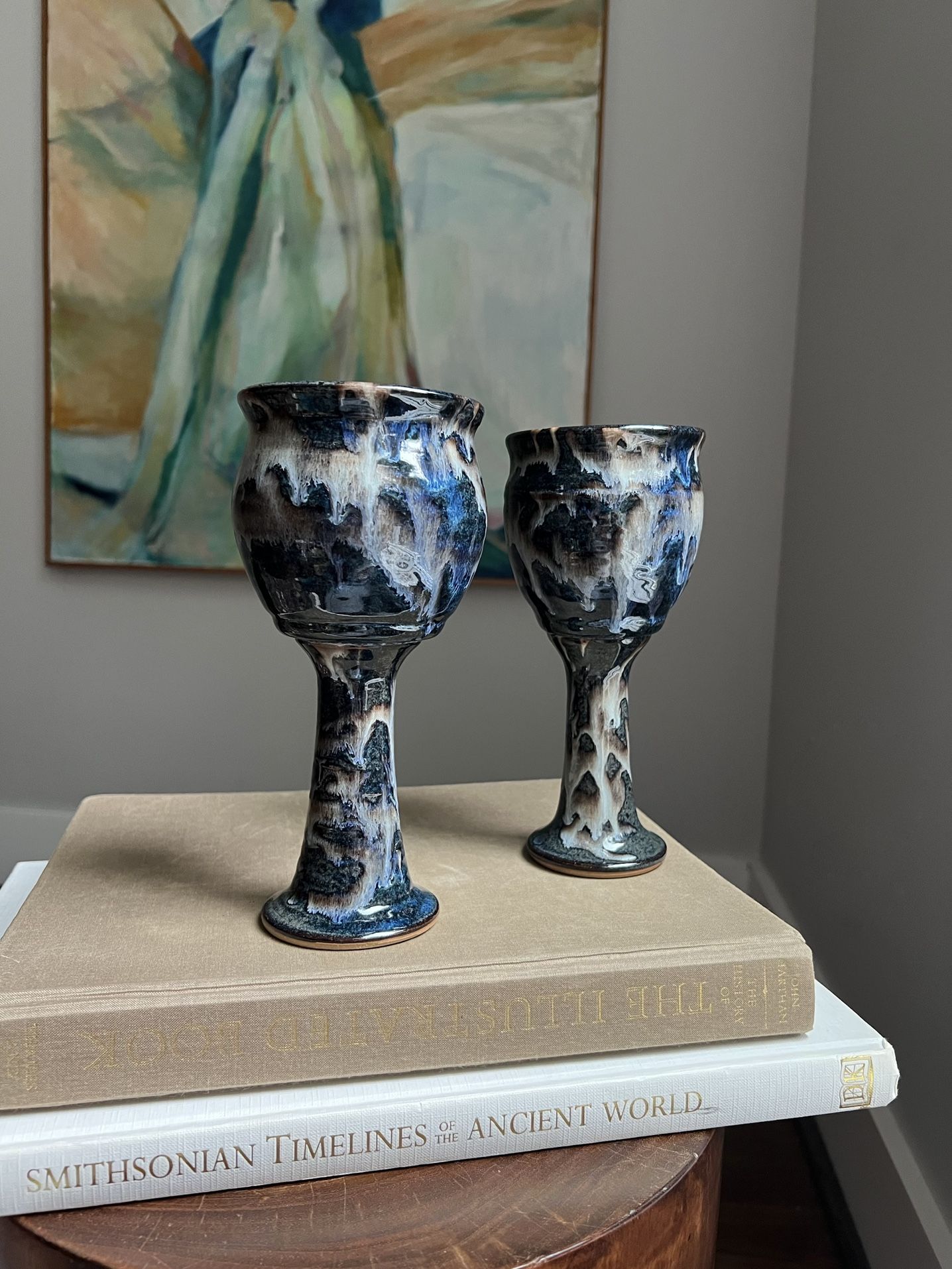 Mid Century Handcrafted Chalice Set ( H8" ) firm on price 