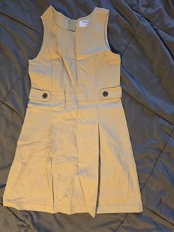 Old Navy Girls Khaki Uniform Jumper Dress sz 12