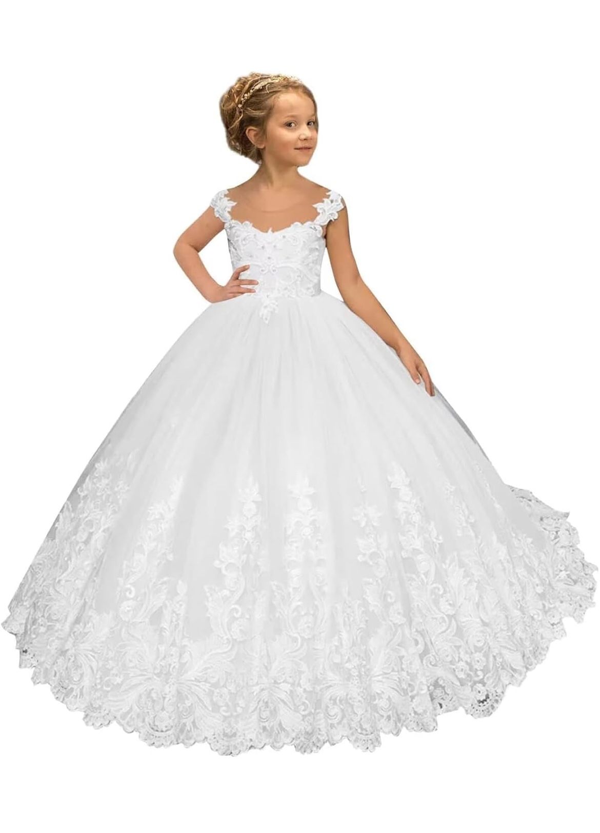 White Flower Girl Dress