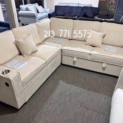 Gorgeous! Sectional sofa with pullout bed & storage