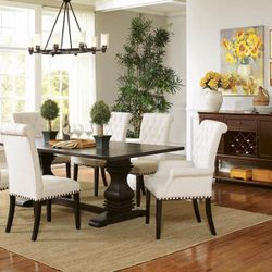5 Piece Formal Dining Room  (2 Free  Arm Chairs)