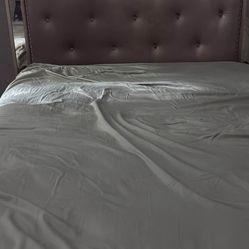 Macy’s Tufted Bed With Mirror Frame and dresser