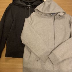 Pacer Fleese Lined- Hooded & Front Zipper Size M One In Heather Grey $20