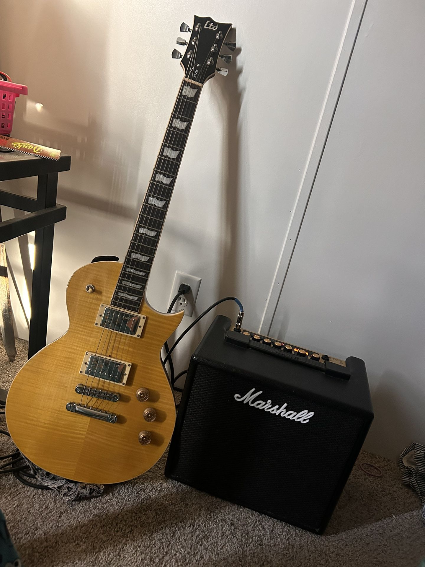 LTD EC-256 And A Marshall Code 25 Amplifier