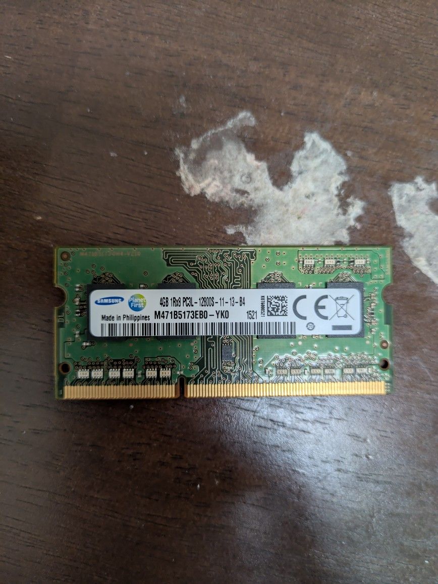 Samsung 4GB 1RX8 PC3L-12800S-11-13-B4 Laptop Memory M471B5173EB0-YK0