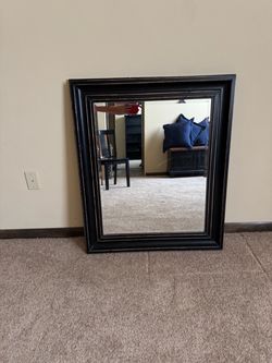 Black wood dresser mirror